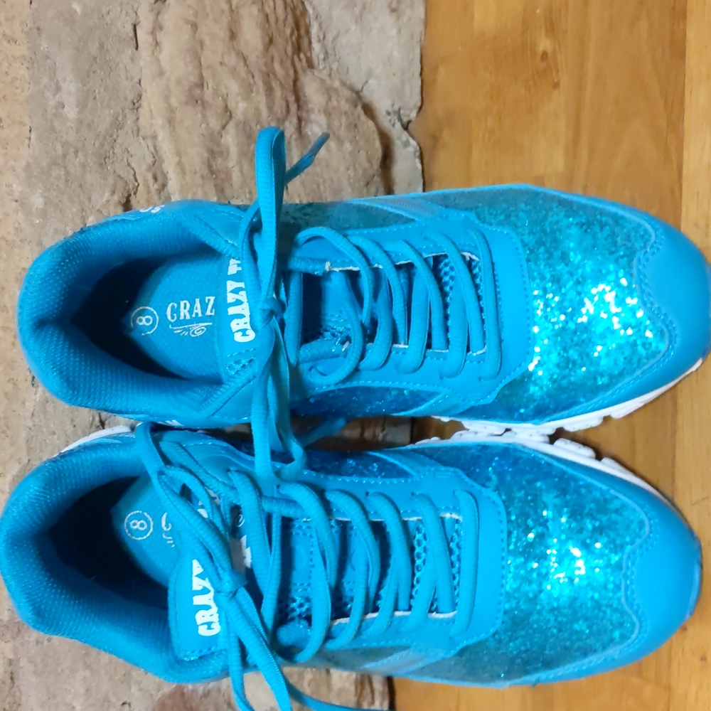 Turquoise sequin sneaker